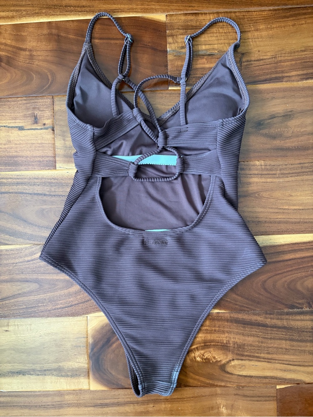 Billabong women’s One-Piece Swimsuit size Small brown ribbed - Picture 4 of 10